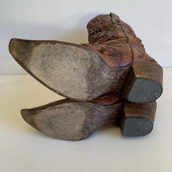 Corral Boots Western Heart Embroidery Zipper Women’s Size 6.5 M - Picture 7 of 9